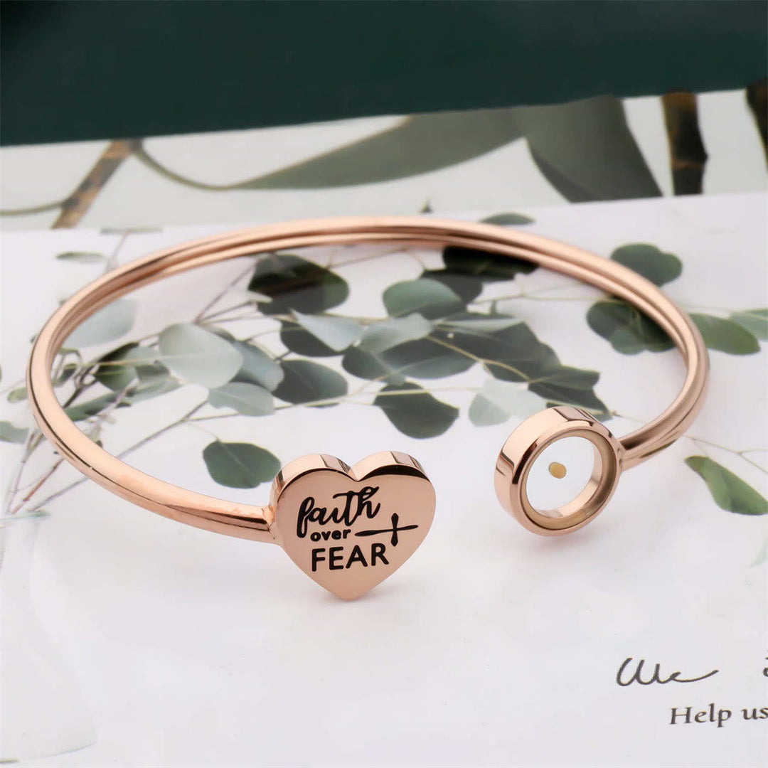 3-Color Faith Over Fear Mustard Seed Bangle: A Steady Reminder of Hope
