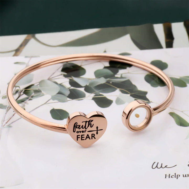 3-Color Faith Over Fear Mustard Seed Bangle: A Steady Reminder of Hope