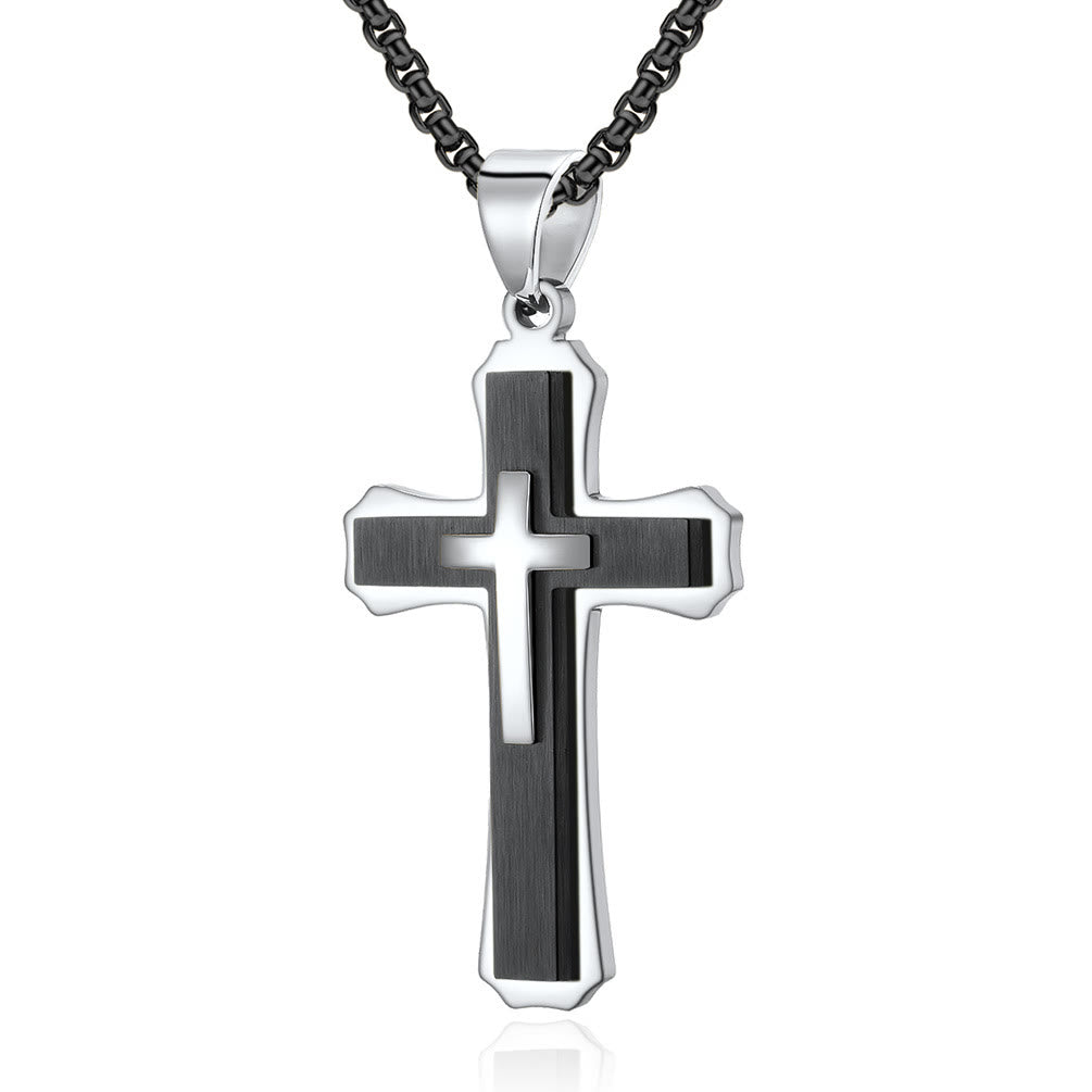 Three-Layer Cross Necklace: Personalized Faith for Daily Days