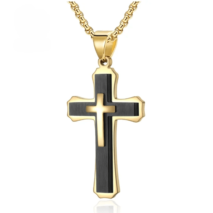 Three-Layer Cross Necklace: Personalized Faith for Daily Days