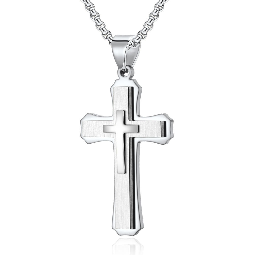 Three-Layer Cross Necklace: Personalized Faith for Daily Days