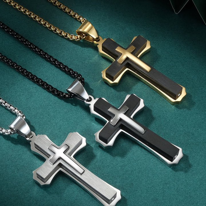 Three-Layer Cross Necklace: Personalized Faith for Daily Days