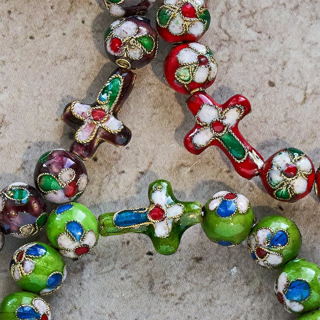 Cloisonné Enamel Filigree Faith Pieces: Rich Comfort with Sacred Symbolism