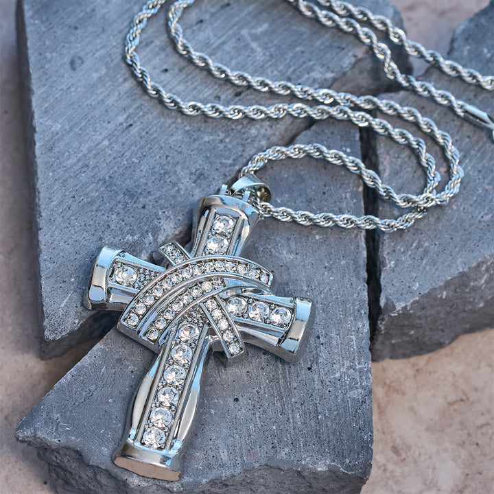 Two-color Grace & Glory Baroque Radiance Cross Necklace