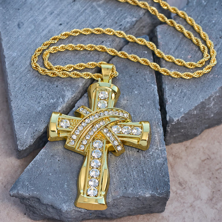 Two-color Grace & Glory Baroque Radiance Cross Necklace