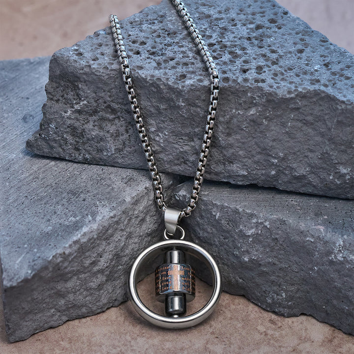 Rotating Cross Scripture Necklace: Constant Faith Companion for Wearers