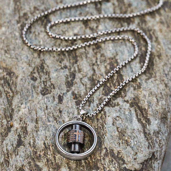 Rotating Cross Scripture Necklace: Constant Faith Companion for Wearers