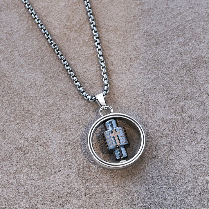 Rotating Cross Scripture Necklace: Constant Faith Companion for Wearers