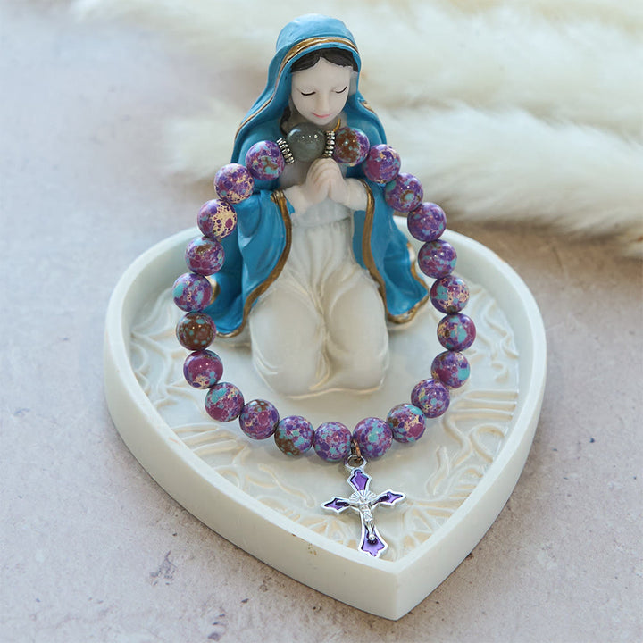 Marbled Purple Agate Bracelet: Distinctive Faith in Earthy Texture