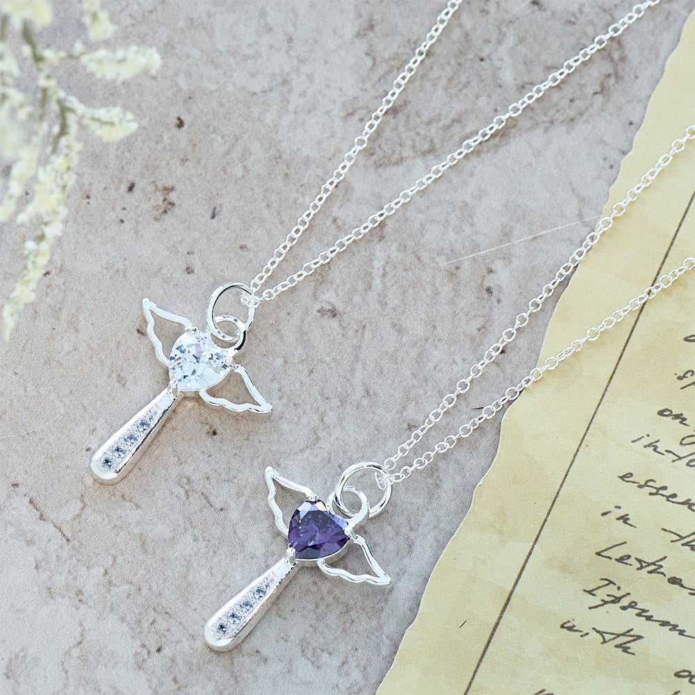 Angel Cross & Zircon Necklaces: Soft Comfort with Sacred Symbolism