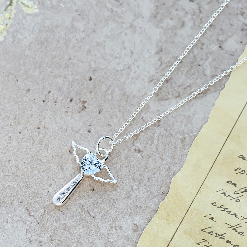 Angel Cross & Zircon Necklaces: Soft Comfort with Sacred Symbolism