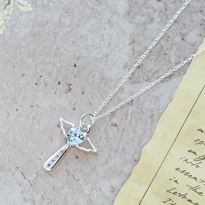 Angel Cross & Zircon Necklaces: Soft Comfort with Sacred Symbolism