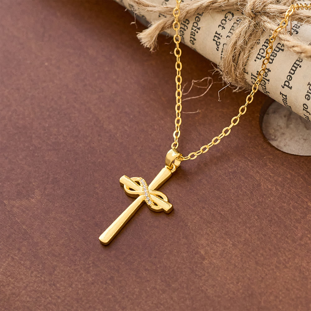 Möbius Cross & Zircon Necklaces: Smooth Comfort with Sacred Symbolism