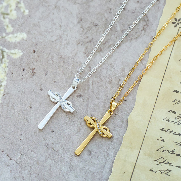 Möbius Cross & Zircon Necklaces: Smooth Comfort with Sacred Symbolism