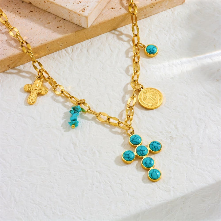 Three-Style Cross & Medal Necklace: Delicate Devotion for Daily Wear