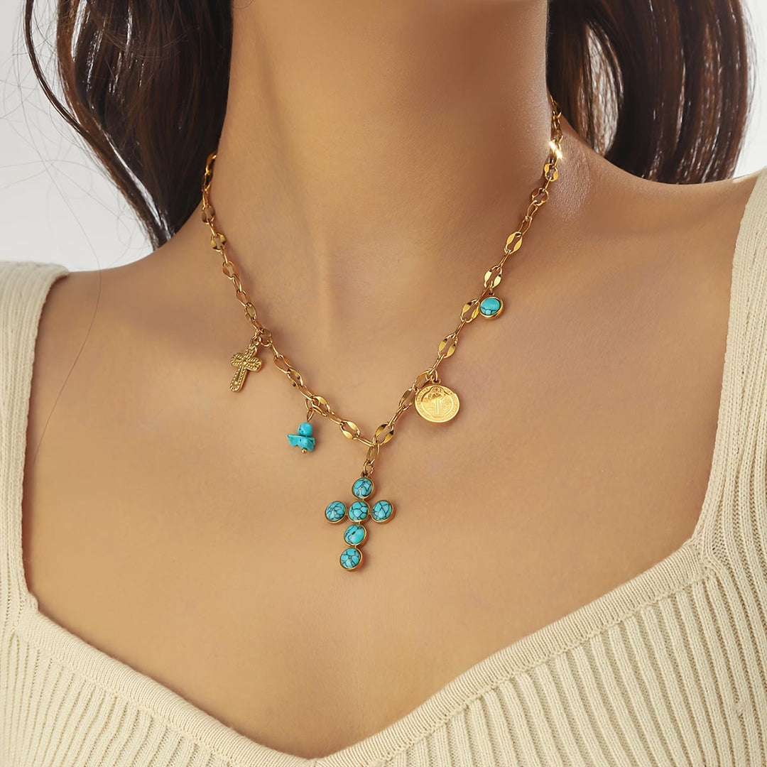 Three-Style Cross & Medal Necklace: Delicate Devotion for Daily Wear