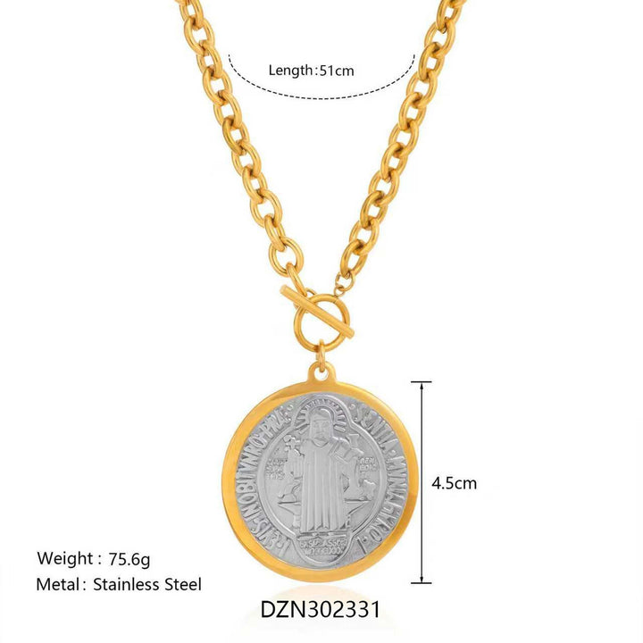 Two-Style St. Benedict Medal Necklace: Steadfast Devotion for Daily Wear