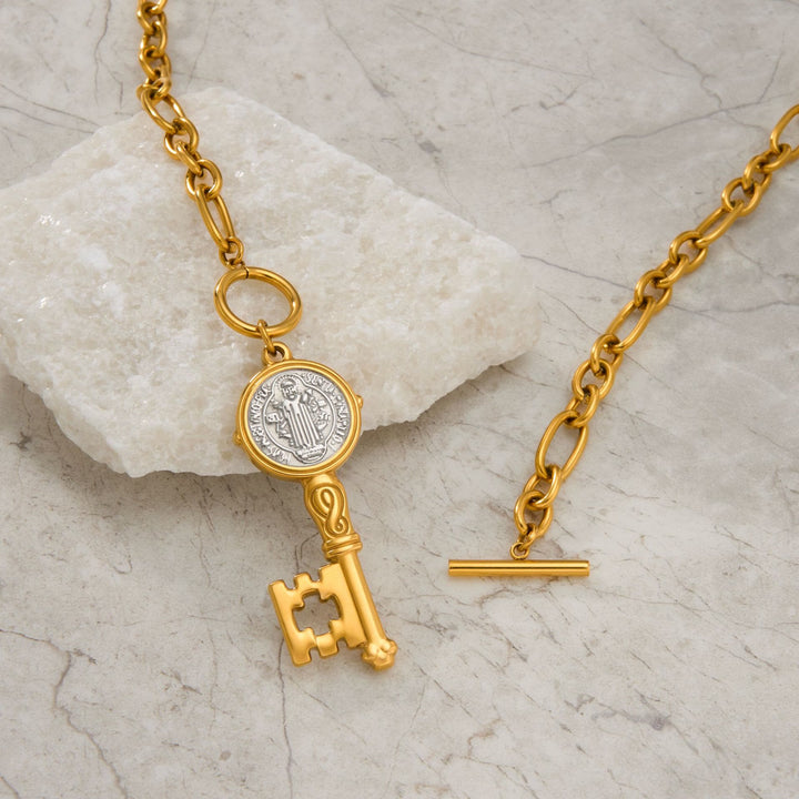 Two-Style St. Benedict Medal Necklace: Steadfast Devotion for Daily Wear