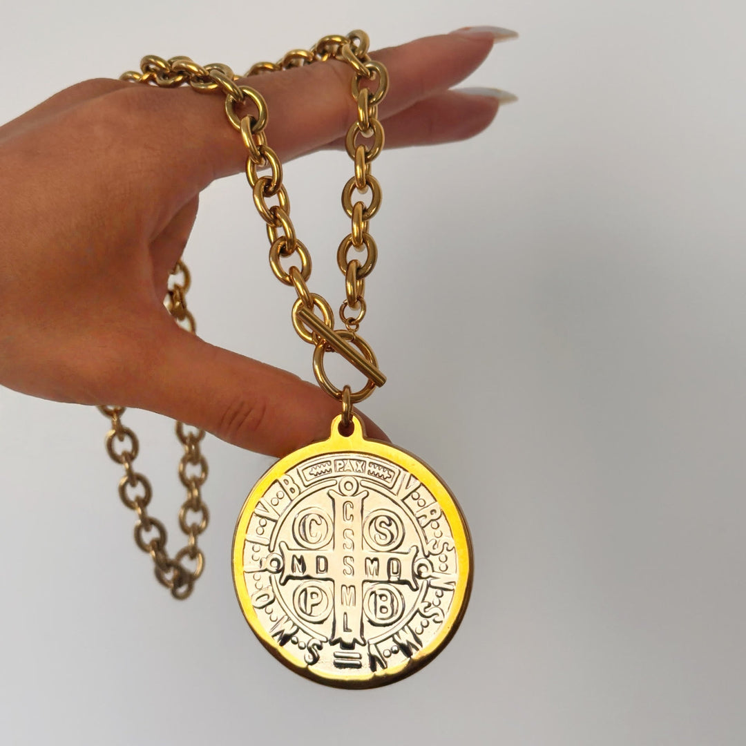 Two-Style St. Benedict Medal Necklace: Steadfast Devotion for Daily Wear