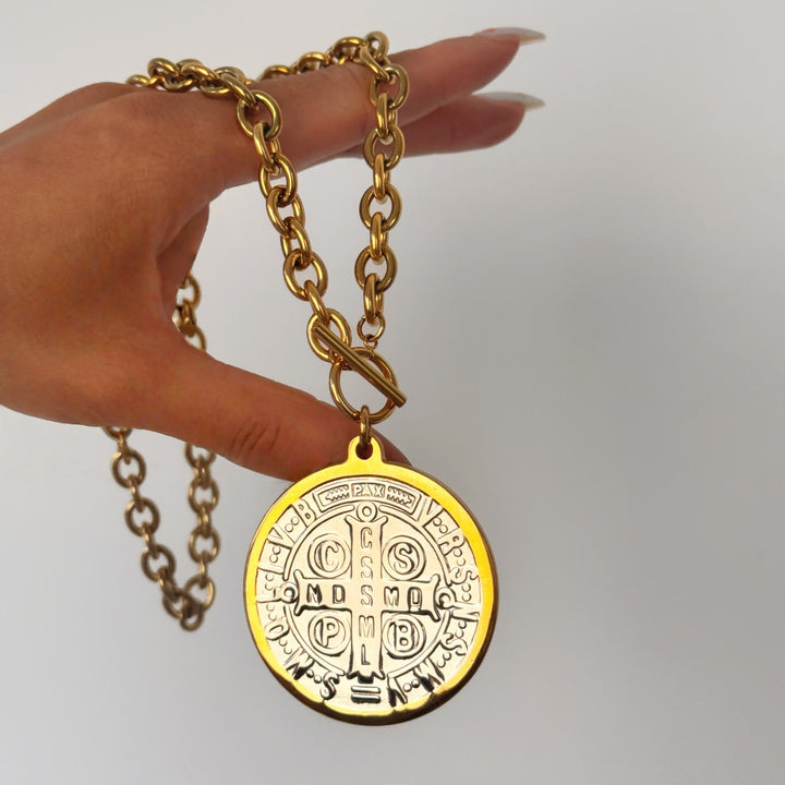 Two-Style St. Benedict Medal Necklace: Steadfast Devotion for Daily Wear