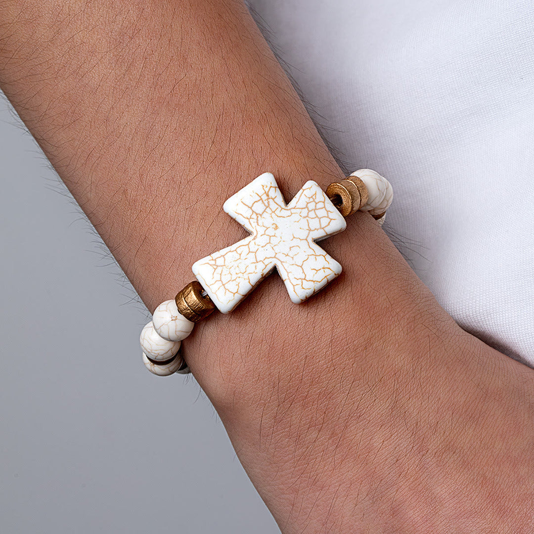 Multi-Style Textured Cross Bracelet: Bold Devotion for Daily Wear