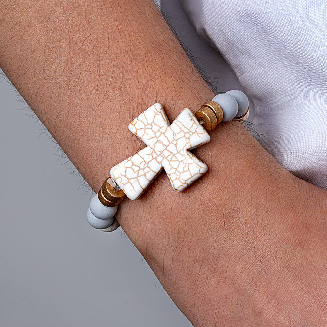 Multi-Style Textured Cross Bracelet: Bold Devotion for Daily Wear