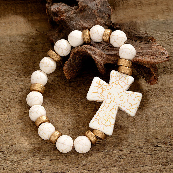 Multi-Style Textured Cross Bracelet: Bold Devotion for Daily Wear