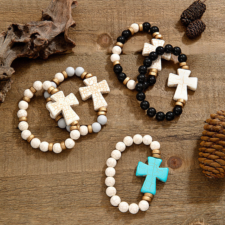 Multi-Style Textured Cross Bracelet: Bold Devotion for Daily Wear
