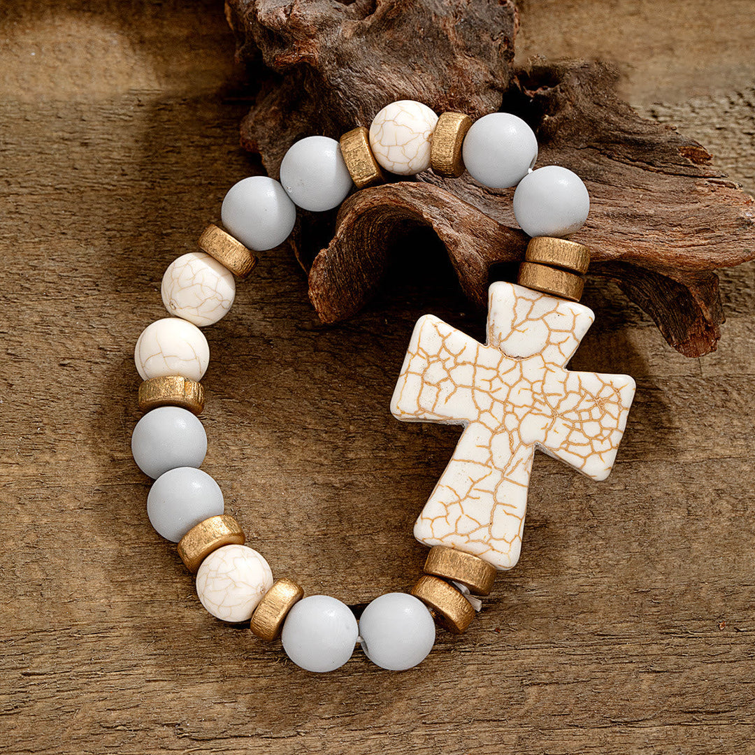 Multi-Style Textured Cross Bracelet: Bold Devotion for Daily Wear