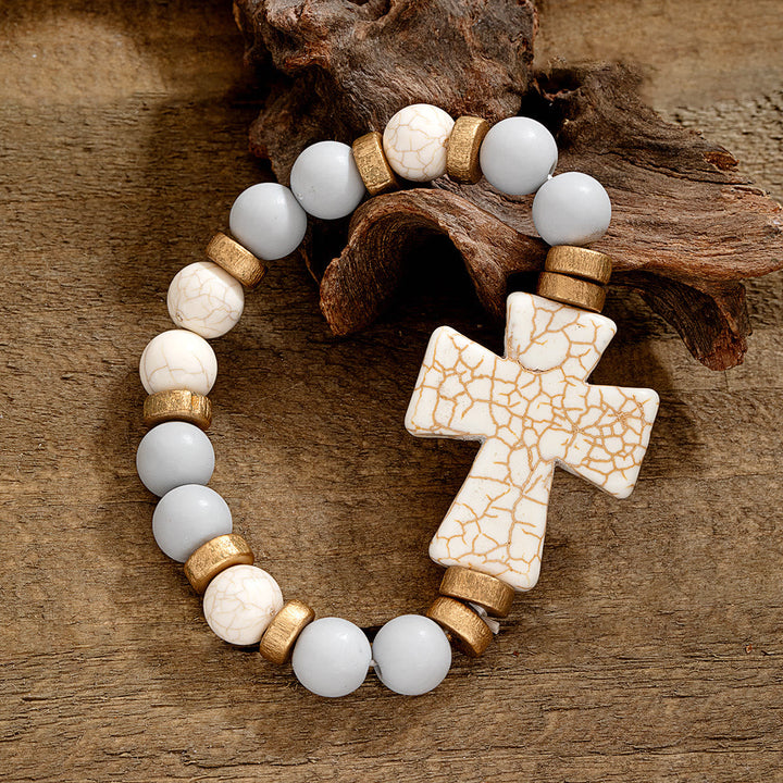 Multi-Style Textured Cross Bracelet: Bold Devotion for Daily Wear