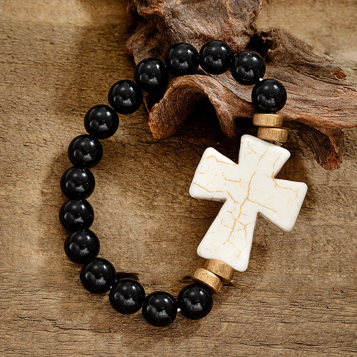 Multi-Style Textured Cross Bracelet: Bold Devotion for Daily Wear