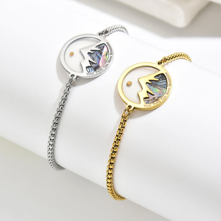 2-Color Mustard Seed & Mountain Bracelet: Steadfast Faith for Daily Wear