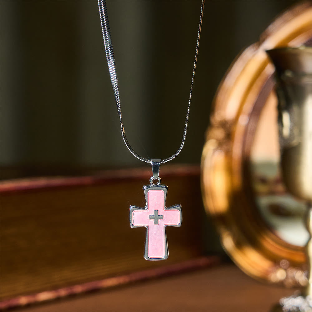 Double-Cross Two-Color Necklace: Steadfast Faith for Daily Wear