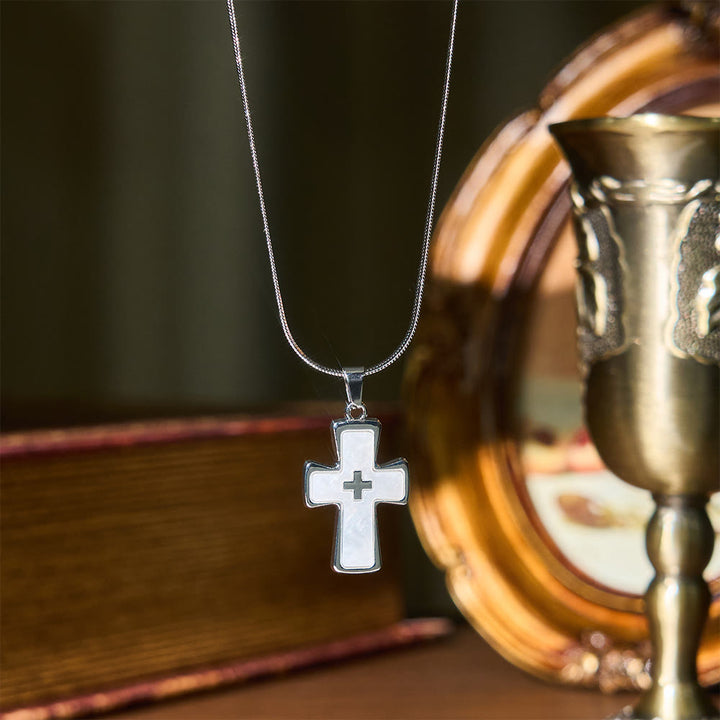 Double-Cross Two-Color Necklace: Steadfast Faith for Daily Wear