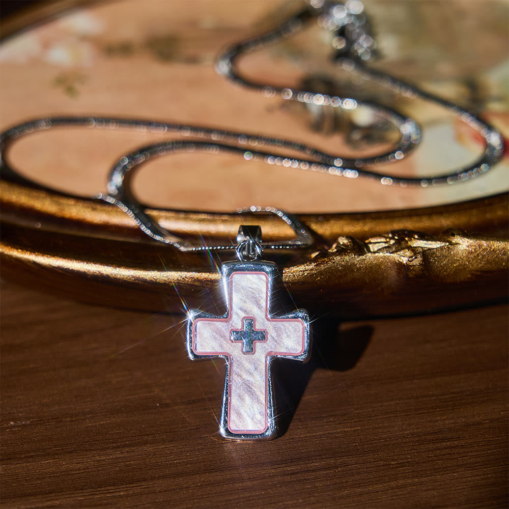 Double-Cross Two-Color Necklace: Steadfast Faith for Daily Wear