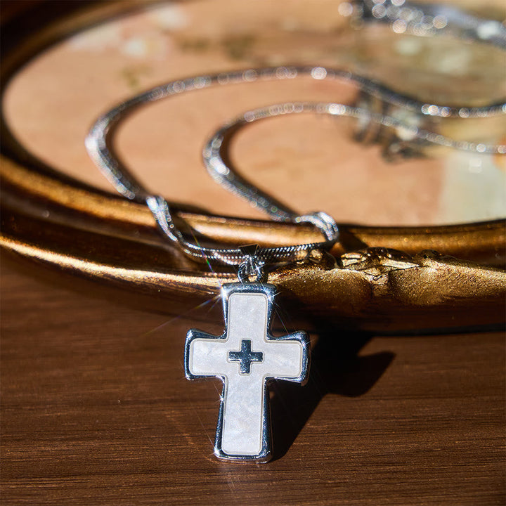 Double-Cross Two-Color Necklace: Steadfast Faith for Daily Wear