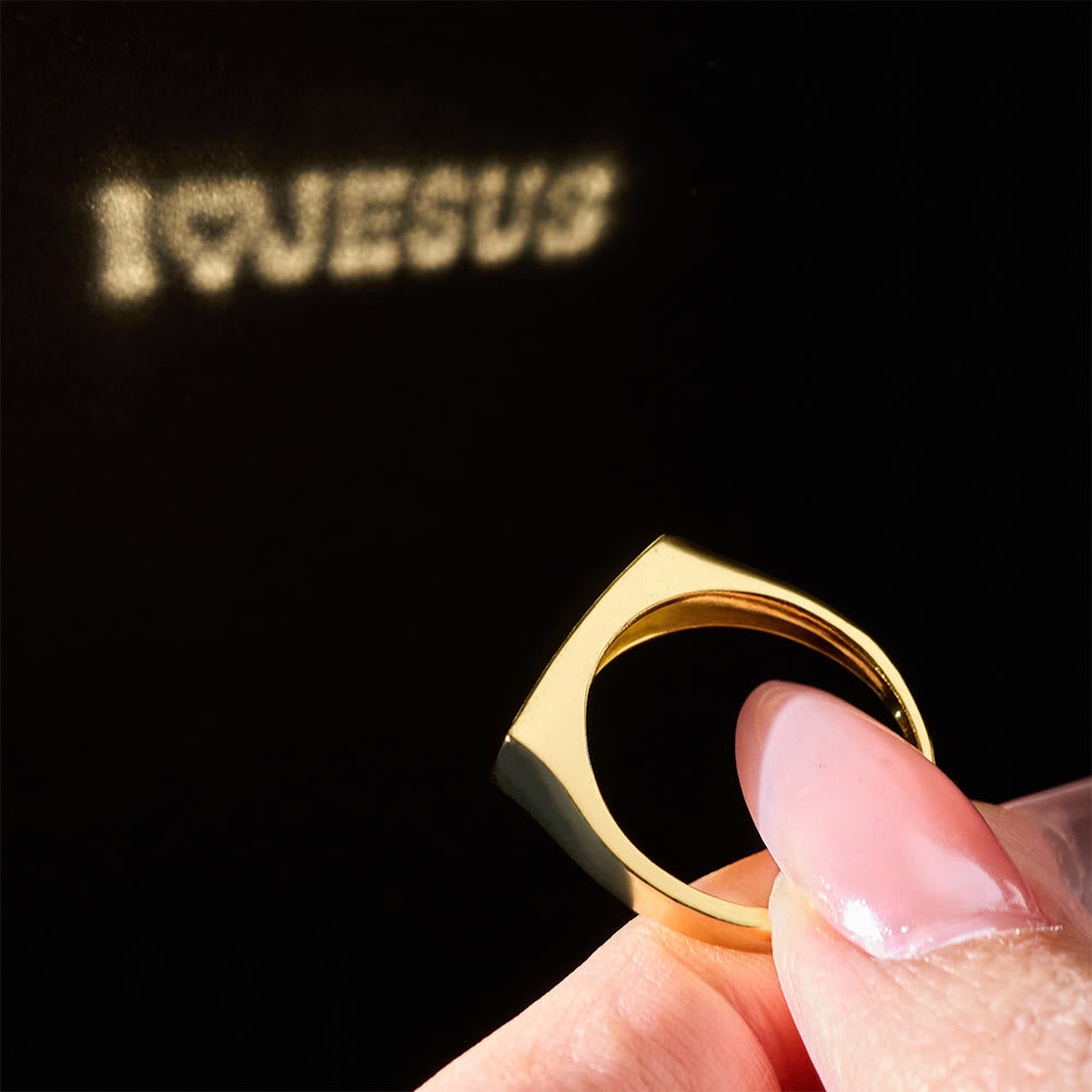 I Love JESUS Light-Sculpted Ring: Radiant Love for Daily Wear