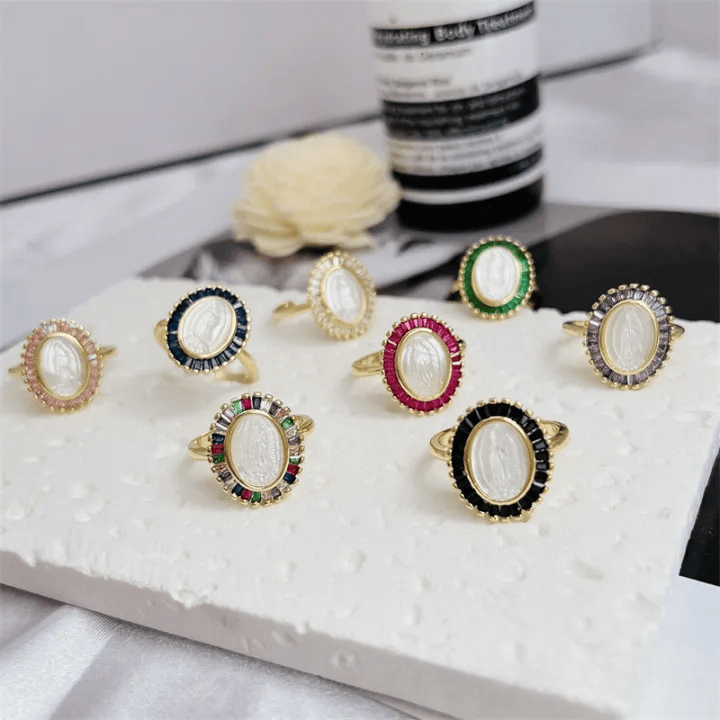 Multi-Tone Zircon Our Lady Ring: Soothing Grace for Busy Days