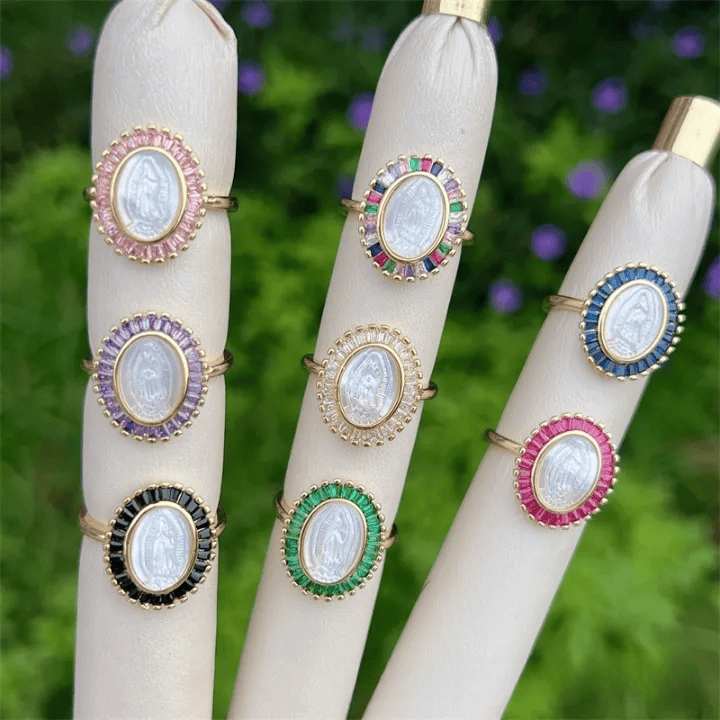 Multi-Tone Zircon Our Lady Ring: Soothing Grace for Busy Days