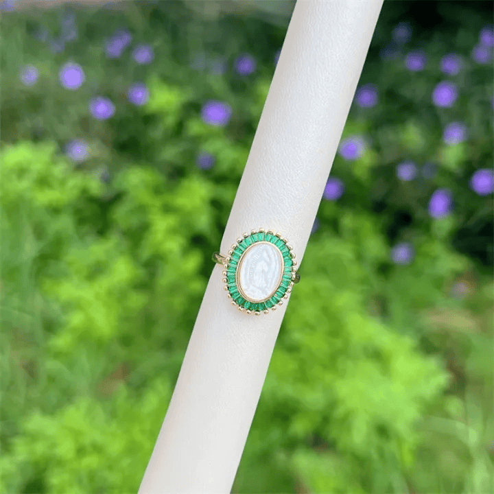 Multi-Tone Zircon Our Lady Ring: Soothing Grace for Busy Days