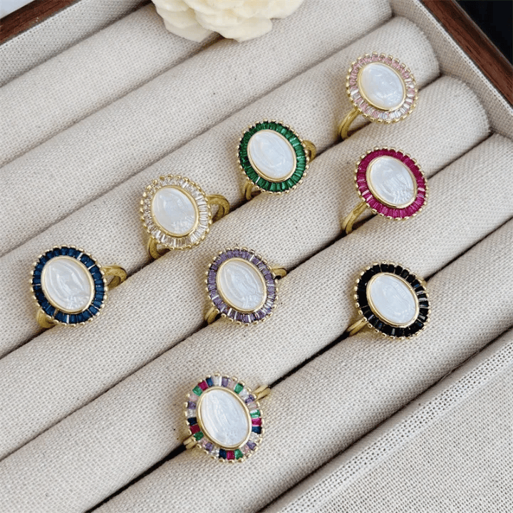Multi-Tone Zircon Our Lady Ring: Soothing Grace for Busy Days
