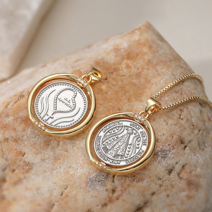 Rotating Our Lady of Aparecida Necklace: Dual-Tone Grace for Daily Wear