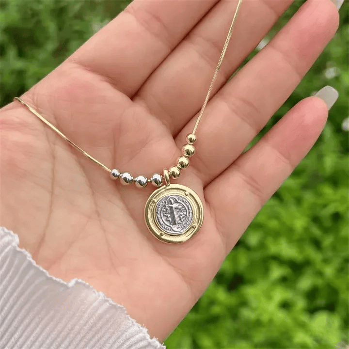 Sacred Heart/ St.Jude/ St. Benedict Pendant Necklace: Quiet Reminder of Their Steady Care