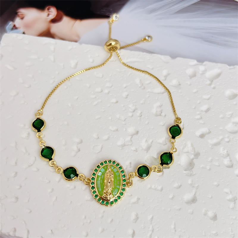 Multi-Color Zircon Our Lady Bracelet: Quiet Reminder of Her Care