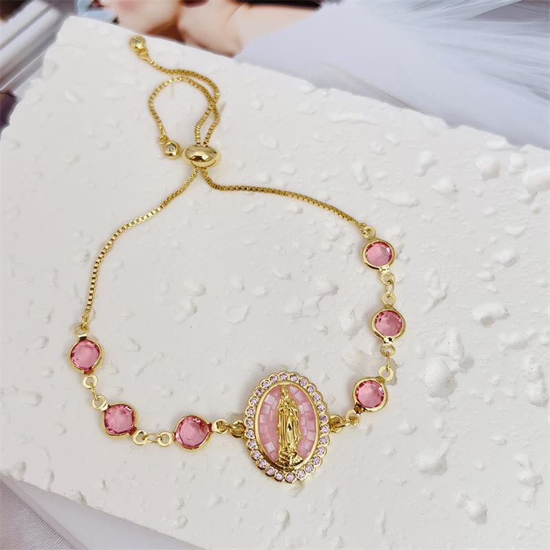 Multi-Color Zircon Our Lady Bracelet: Quiet Reminder of Her Care