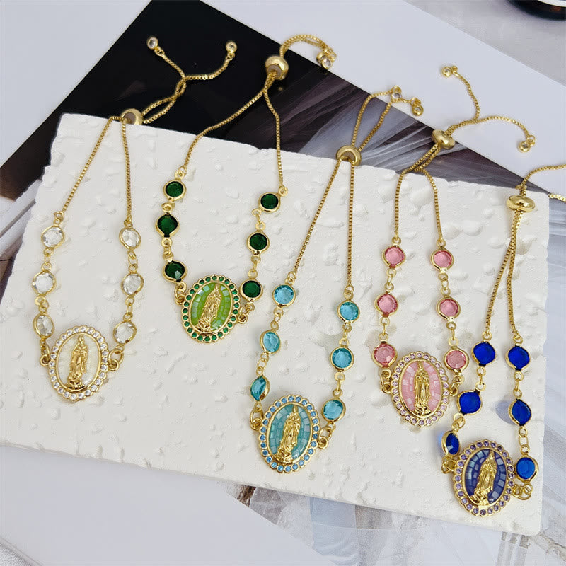 Multi-Color Zircon Our Lady Bracelet: Quiet Reminder of Her Care