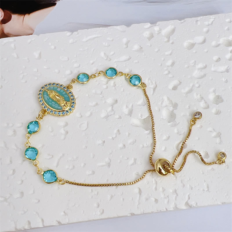 Multi-Color Zircon Our Lady Bracelet: Quiet Reminder of Her Care