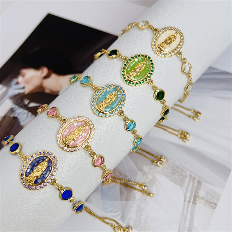 Multi-Color Zircon Our Lady Bracelet: Quiet Reminder of Her Care