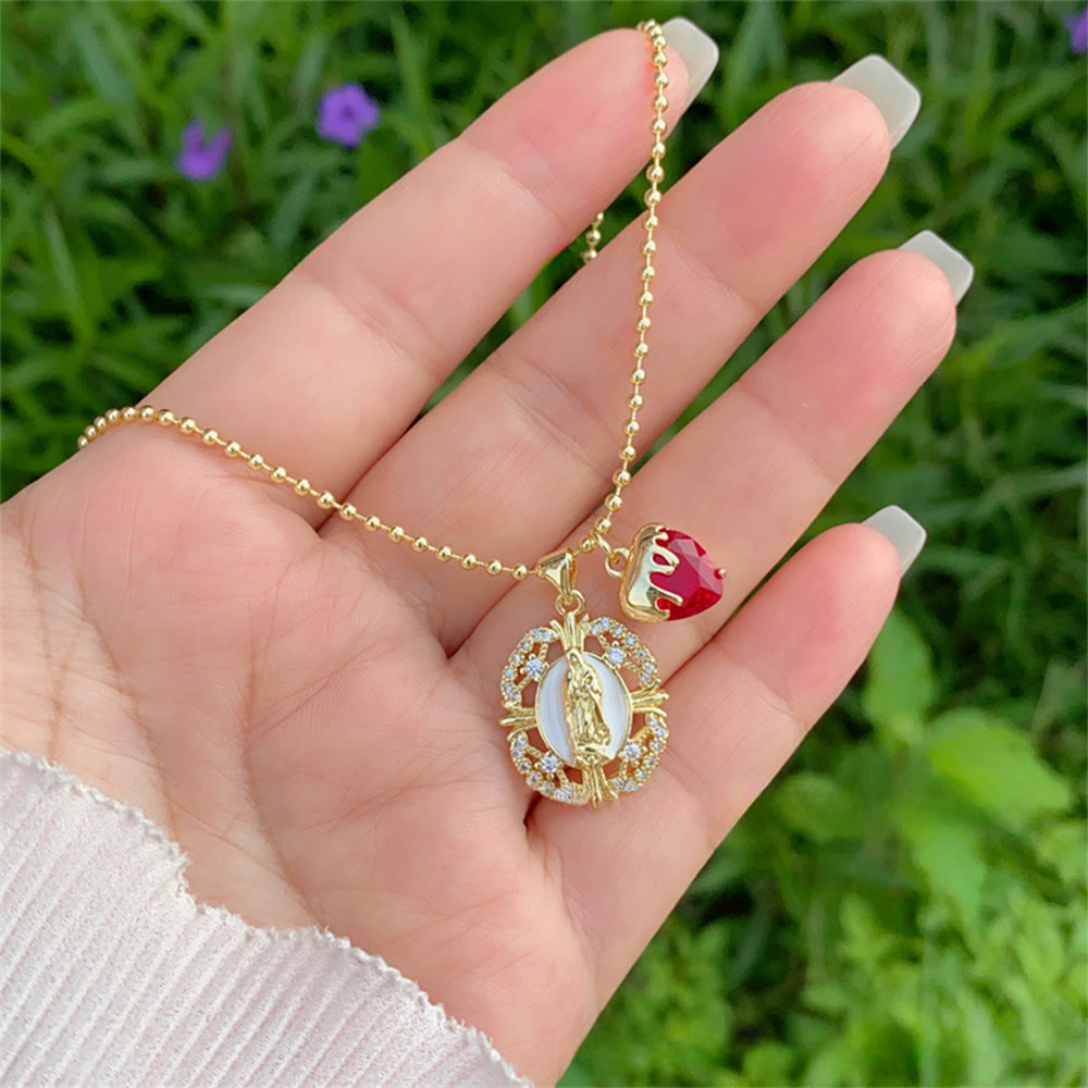Our Lady & Sacred Heart Necklace in 6 Styles: Elegant Faith-Infused Jewelry