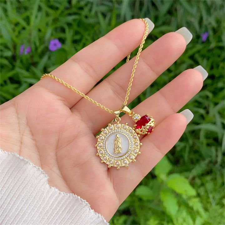 Our Lady & Sacred Heart Necklace in 6 Styles: Elegant Faith-Infused Jewelry